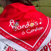 Bandana rouge sublimé avec bande blanche