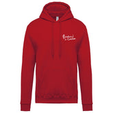 Sweat-shirt à capuche rouge brodé